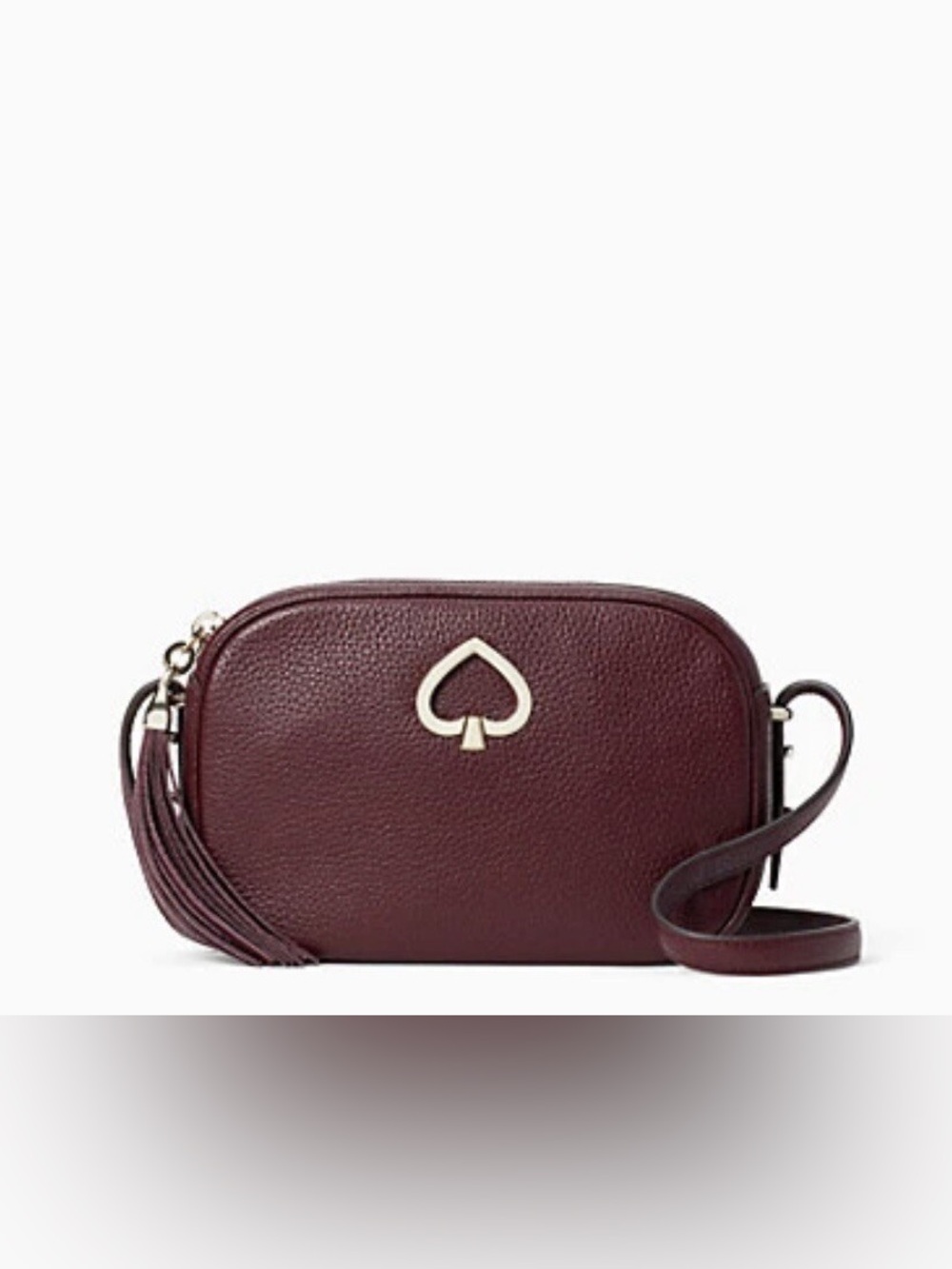 ❤️kate spade Pebble Leather Tassel Crossbody in Burgundy